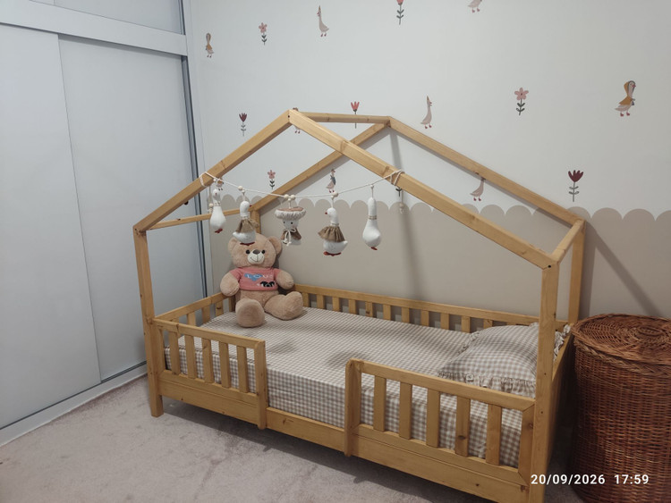 تخت کلبه ای کودک و نوجوان + روکش گیاهی